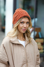 Load image into Gallery viewer, Rust Knit Velvet Chenille Fold Over Beanie
