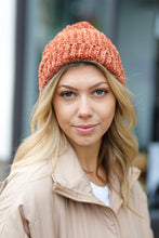 Load image into Gallery viewer, Rust Knit Velvet Chenille Fold Over Beanie
