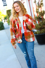 Load image into Gallery viewer, It&#39;s Your Best Rust &amp; Camel Plaid Sherpa Button Down Jacket
