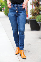 Load image into Gallery viewer, Stand Out Dark Denim High Rise Skinny Fit Button Fly Jeans
