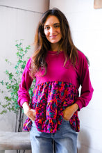 Load image into Gallery viewer, Fuchsia Fizz Drop Shoulder Babydoll Blouse
